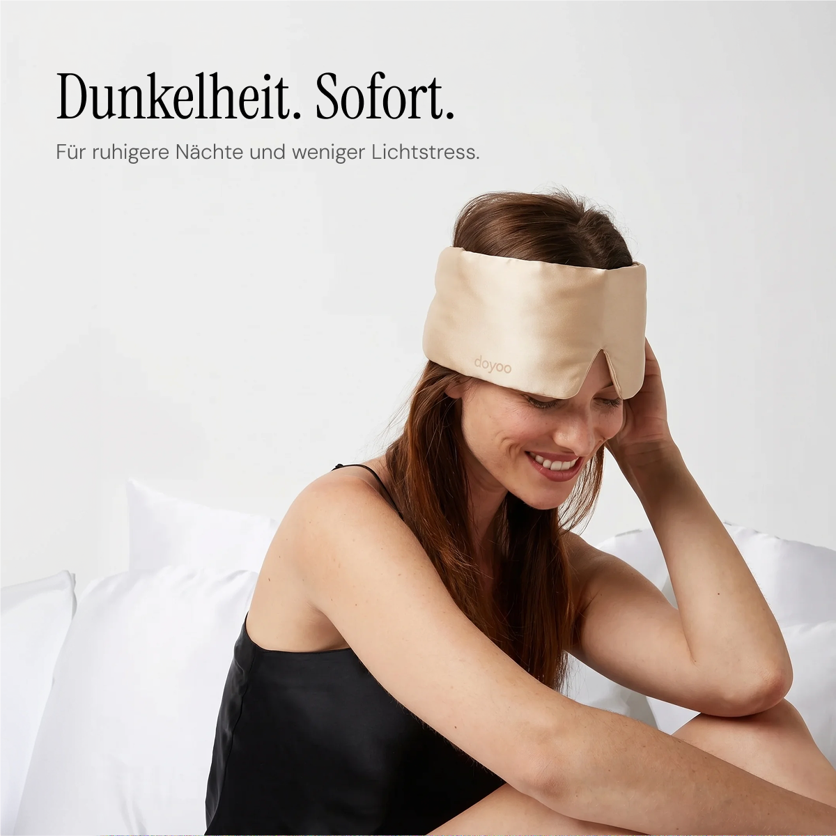 Doyoo Silk Sleep Mask - Seiden Schlafmaske zur Reduktion von Augenringen und Falten